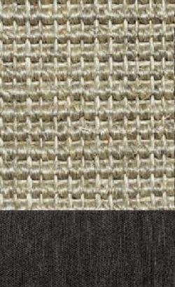 Sisal Salvador hirse 002 tæppe med kantbånd i Mønstret sort